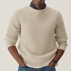 Buck Mason Mens Herdsman Crewneck Sweater Merino Wool Waffle Light Oat Sz‎ 2XL